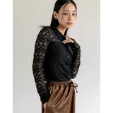 ストレッチレースポロカラー前開きトップス | Re:EDIT | 詳細画像7