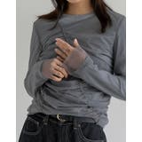 リブ×チュール長袖レイヤードトップス | Re:EDIT | 詳細画像15