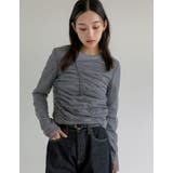 リブ×チュール長袖レイヤードトップス | Re:EDIT | 詳細画像4