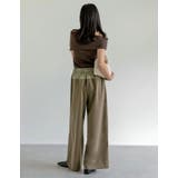 ツイル×ヴィンテージライクサテン切り替えドロストパンツ | Re:EDIT | 詳細画像12