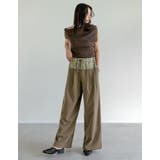 ツイル×ヴィンテージライクサテン切り替えドロストパンツ | Re:EDIT | 詳細画像13