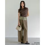 ツイル×ヴィンテージライクサテン切り替えドロストパンツ | Re:EDIT | 詳細画像10