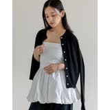 テレコリブ×マットタフタバルーンヘムペプラムベアトップス | Re:EDIT | 詳細画像12 