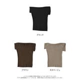 [涼感]リブニットアシンメトリーオフショルダーノースリーブトップス | Re:EDIT | 詳細画像18 