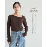 [新色追加][販売枚数1.9千枚突破]アシンメトリーネックニットトップス | Re:EDIT | 詳細画像8 