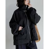 ブラック(501) | スタンドカラージップブルゾン | Re:EDIT