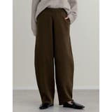 ブラウン(505) | [低身長/高身長サイズ有]ニットバレルレッグカーブパンツ | Re:EDIT