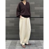 [低身長/高身長サイズ有]ニットバレルレッグカーブパンツ | Re:EDIT | 詳細画像14 