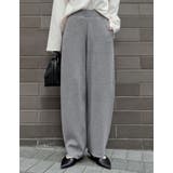 [低身長/高身長サイズ有]ニットバレルレッグカーブパンツ | Re:EDIT | 詳細画像4 