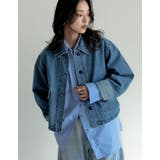 ブルー(511) | [2025AW COLLECTION]デニムショートカバーオール | Re:EDIT