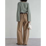 [低身長/高身長サイズ有]カツラギバレルレッグカーブパンツ | Re:EDIT | 詳細画像10 