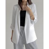 ホワイト(502) | ギャザースリーブテーラードジャケット | Re:EDIT