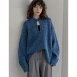 ブルー(511) | 起毛ブークレニットホック付き2WAYトップス | Re:EDIT