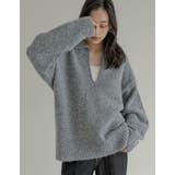 起毛ブークレニットホック付き2WAYトップス | Re:EDIT | 詳細画像4