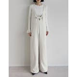 アイボリー(604) | 微起毛ツイルゴールドボタン付きサロペット | Re:EDIT