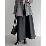 チャコールグレー(703) | [低身長サイズ有][アルガンオイル加工]微起毛ツイルフレアスカート | Re:EDIT