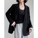 ブラック(501) | シャツレイヤードデザインテーラードジャケット | Re:EDIT