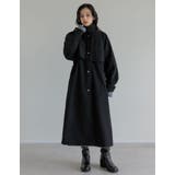 ブラック(501) | [2025AW COLLECTION]ウールタッチベルト付きステンカラーコート | Re:EDIT
