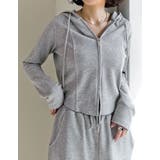 グレー(503) | [イージーケア]ライトダンボールビスチェラインパーカー | Re:EDIT