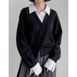 [2025AW COLLECTION]シャツドッキングレイヤード風ニットカーディ… | Re:EDIT | 詳細画像13 