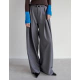 チャコールグレー(703) | ストレッチミックスツイルクロスタックワイドパンツ | Re:EDIT