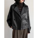 [2025AW COLLECTION]フェイクレザートレンチジャケット | Re:EDIT | 詳細画像3 