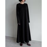 ライトダンボールウエストベルト付き長袖ナローワンピース | Re:EDIT | 詳細画像9