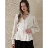 袖シアータックペプラムブラウス | Re:EDIT | 詳細画像4