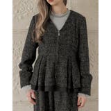 ミックス(987) | ライトツイードペプラムVネックジャケット | Re:EDIT