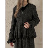 ライトツイードペプラムVネックジャケット | Re:EDIT | 詳細画像3