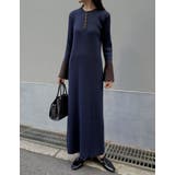 配色ネイビー(711) | [2025AW COLLECTION][低身長サイズ有]配色or無地ヘンリーネッ… | Re:EDIT