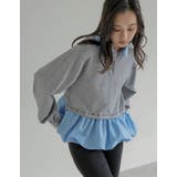 スウェットライクニット×バルーンシャツレイヤード風トップス | Re:EDIT | 詳細画像12