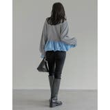 スウェットライクニット×バルーンシャツレイヤード風トップス | Re:EDIT | 詳細画像13