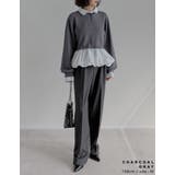 スウェットライクニット×バルーンシャツレイヤード風トップス | Re:EDIT | 詳細画像14