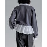 スウェットライクニット×バルーンシャツレイヤード風トップス | Re:EDIT | 詳細画像15