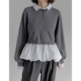 スウェットライクニット×バルーンシャツレイヤード風トップス | Re:EDIT | 詳細画像17