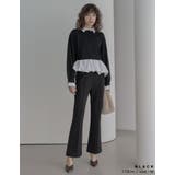 スウェットライクニット×バルーンシャツレイヤード風トップス | Re:EDIT | 詳細画像8