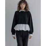 スウェットライクニット×バルーンシャツレイヤード風トップス | Re:EDIT | 詳細画像9