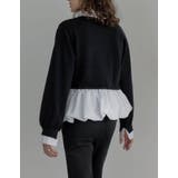 スウェットライクニット×バルーンシャツレイヤード風トップス | Re:EDIT | 詳細画像10