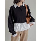 スウェットライクニット×バルーンシャツレイヤード風トップス | Re:EDIT | 詳細画像22