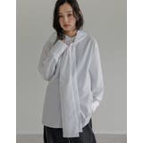 ホワイト(502) | ブロードフードスカーフシャツ | Re:EDIT