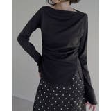 [汗じみ防止][UVカット]リブカットソードレープトップス | Re:EDIT | 詳細画像2 