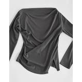 [汗じみ防止][UVカット]リブカットソードレープトップス | Re:EDIT | 詳細画像27 