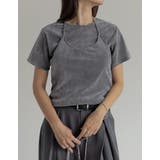[2点セット]カットベロアホルターネックビスチェ×Ｔシャツ | Re:EDIT | 詳細画像22 