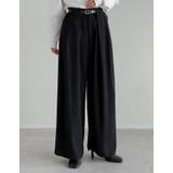 [低身長/高身長サイズ有]タックベルトループデザインワイドパンツ | Re:EDIT | 詳細画像2 