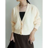 アイボリー(604) | チュールレイヤードニットカーディガン | Re:EDIT