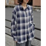 ネイビー(711) | [2025AW COLLECTION]オンブレチェックオーバーサイズシャツ | Re:EDIT