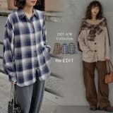 [2025AW COLLECTION]オンブレチェックオーバーサイズシャツ | Re:EDIT | 詳細画像1 