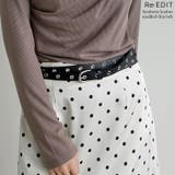 ダブルラップスタッズ細ベルト | Re:EDIT | 詳細画像1