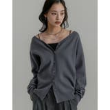 グレー(503) | 無地orアーガイル2WAYジャガードニットカーディガン | Re:EDIT